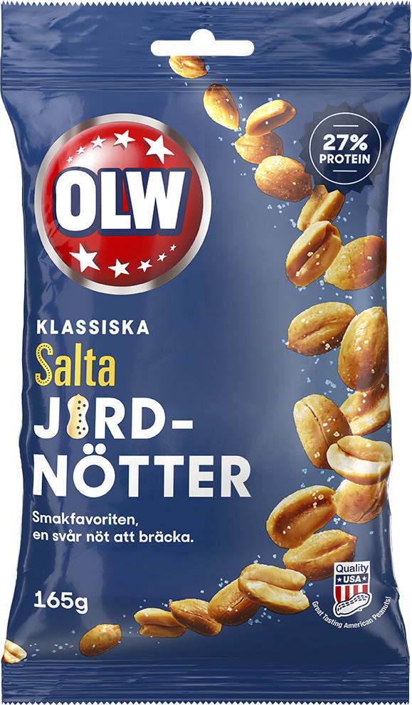 OLW JORDNÖTTER SALTA 165G
