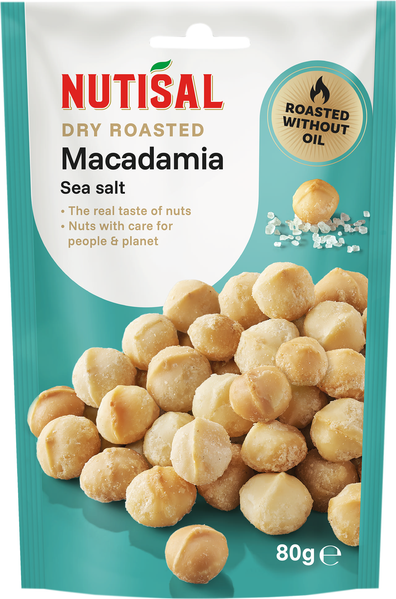 Nutisal Dry Roasted Macadamias Sea Salt 80g