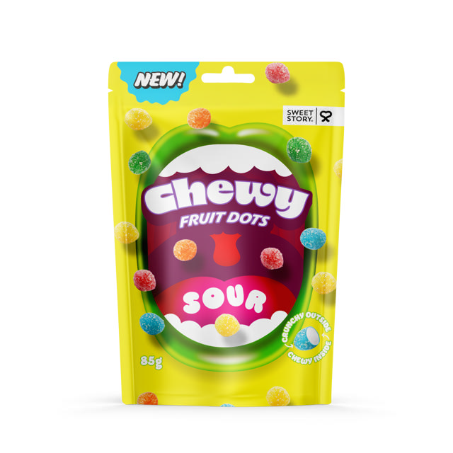 CHEWY FRUIT DOTS SOUR 85G