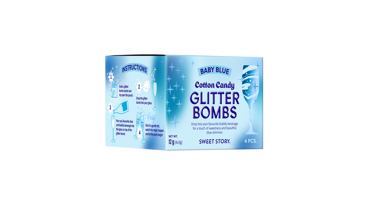 Cotton Candy Glitter Bombs Baby Blue 12g