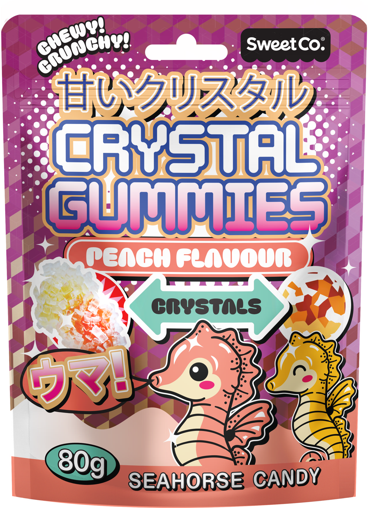 Crystal Gummies Peach Flavour 80g