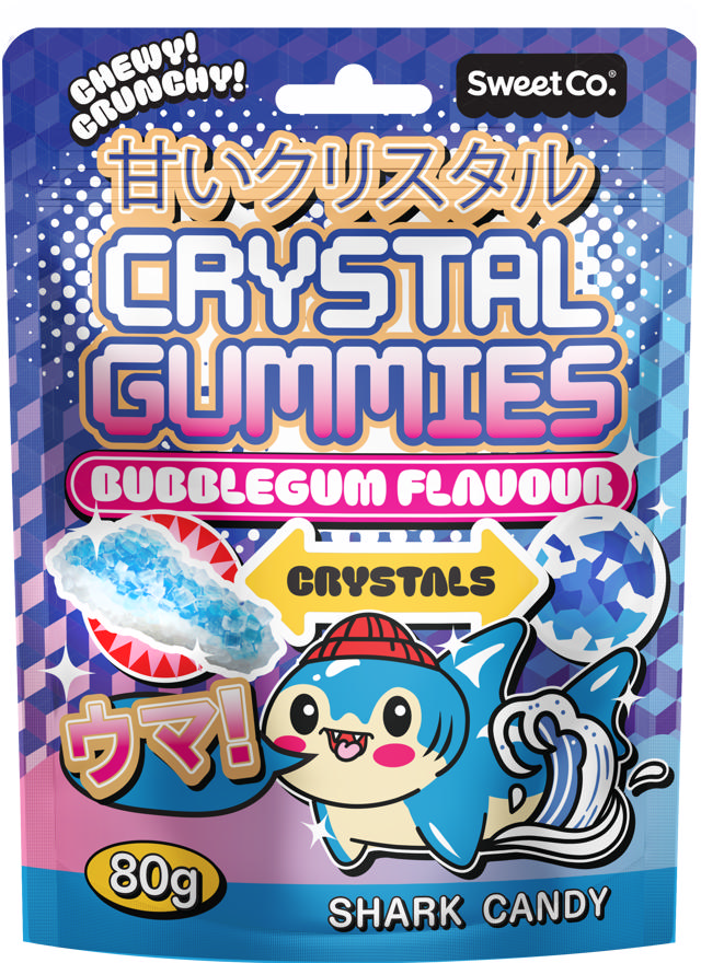 Crystal Gummies Bubblegum Flavour 80g