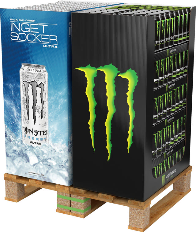 Monster 50cl 4 sorter 480st Halvpall