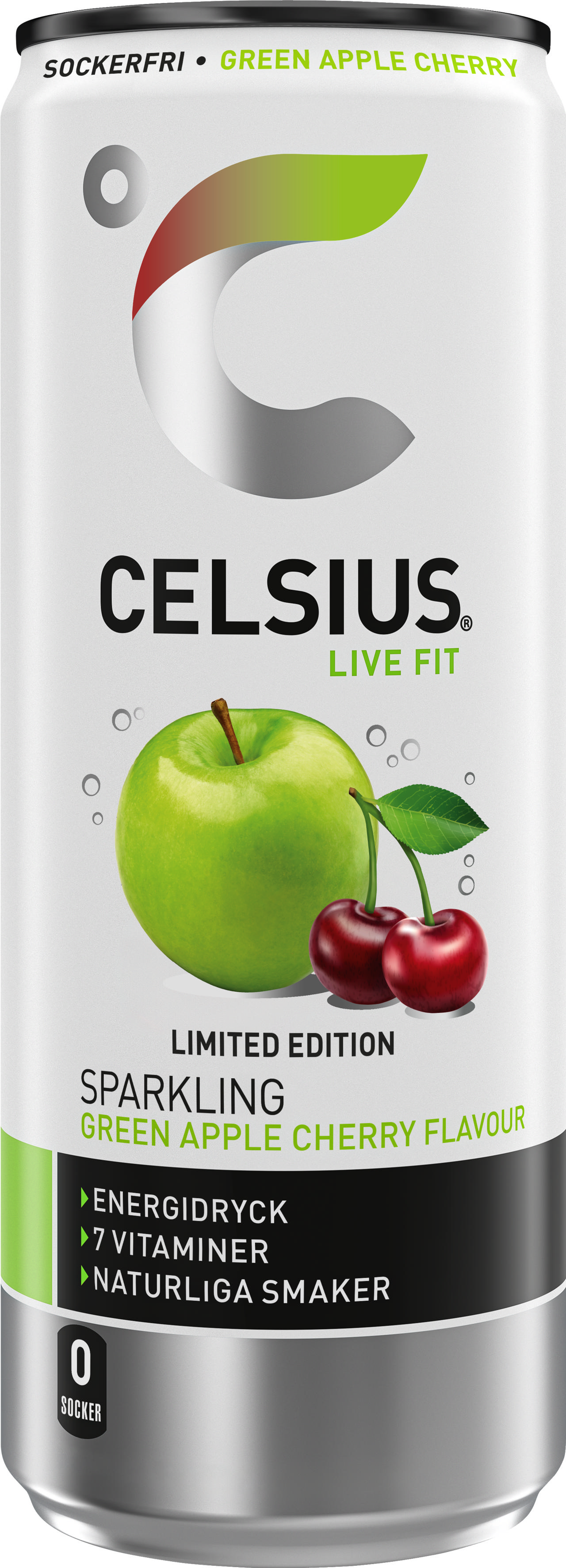 Celsius Green Apple Cherry 25cl
