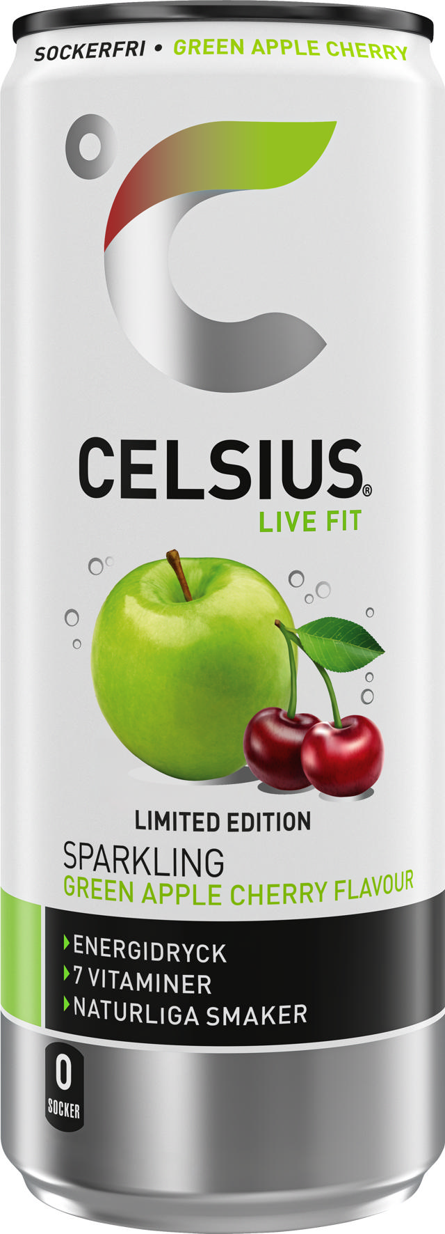 Celsius Green Apple Cherry 25cl