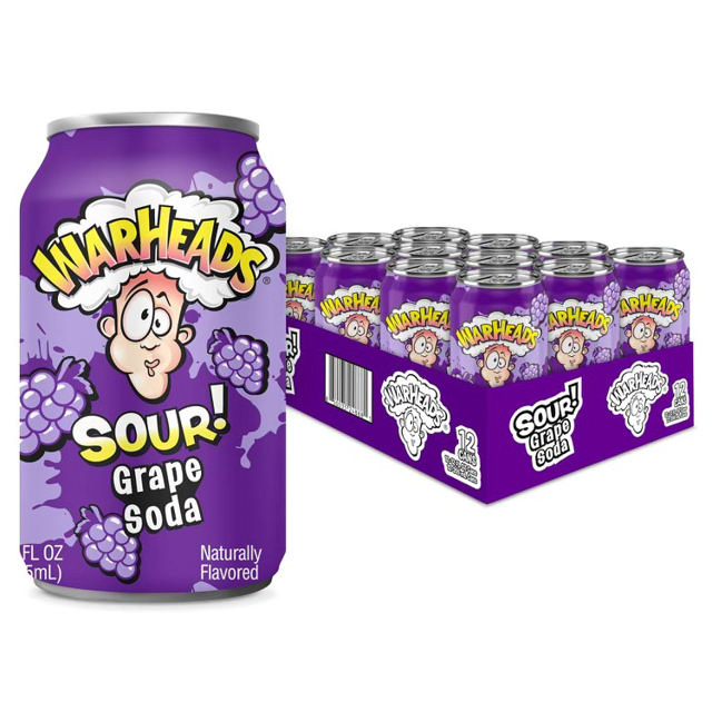 Warheads Sour Soda Grape 355ml