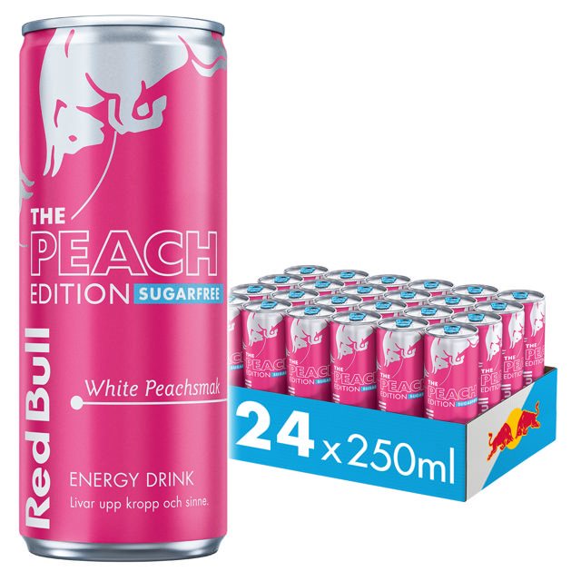 Red Bull White Peach Sockerfri 25cl