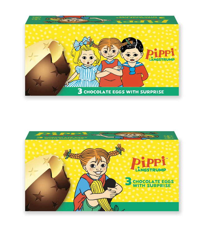 Pippi Långstrump 3-pack Chokladägg 60g