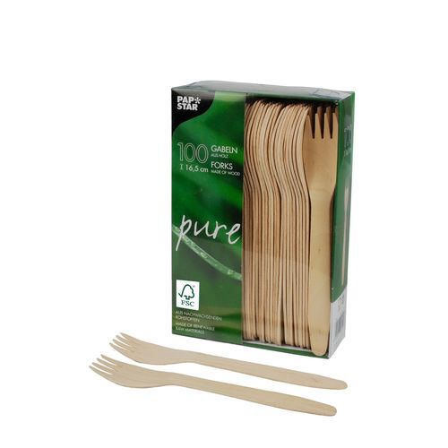 PAPSTAR GAFFEL TRÄ 100P
