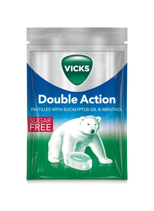 Vicks Double Actions Sockerfri 72g