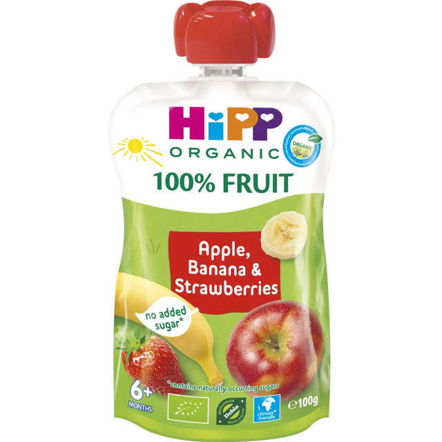 HiPP Klämmis Äpple/Banan/Jordgubb 6 månader 100g
