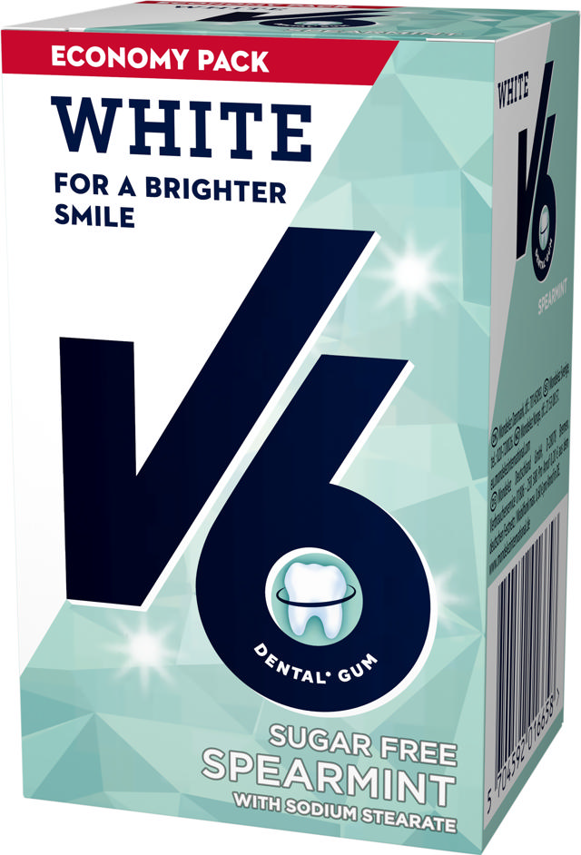 V6 WHITE SPEARMINT 72G