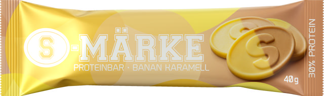 S-märke Proteinbar Banan Karamell 40g