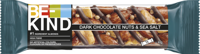 BE-Kind Dark Chocolate, Nuts & Sea Salt 40g