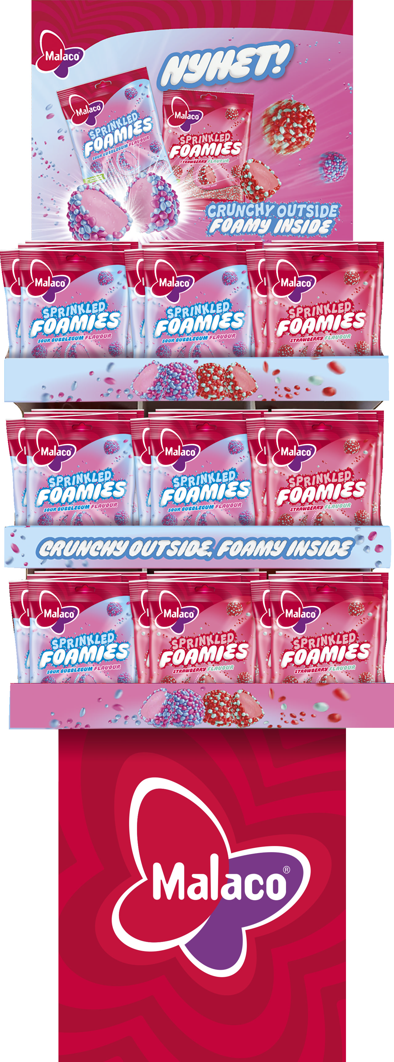 Malaco Sprinkled Foamies Mix Display 90x110g